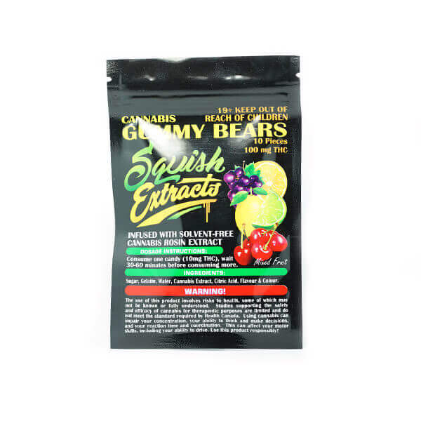 Squish Gummy Bears - Gummy Bears 100 mg de THC (extraits de Squish)