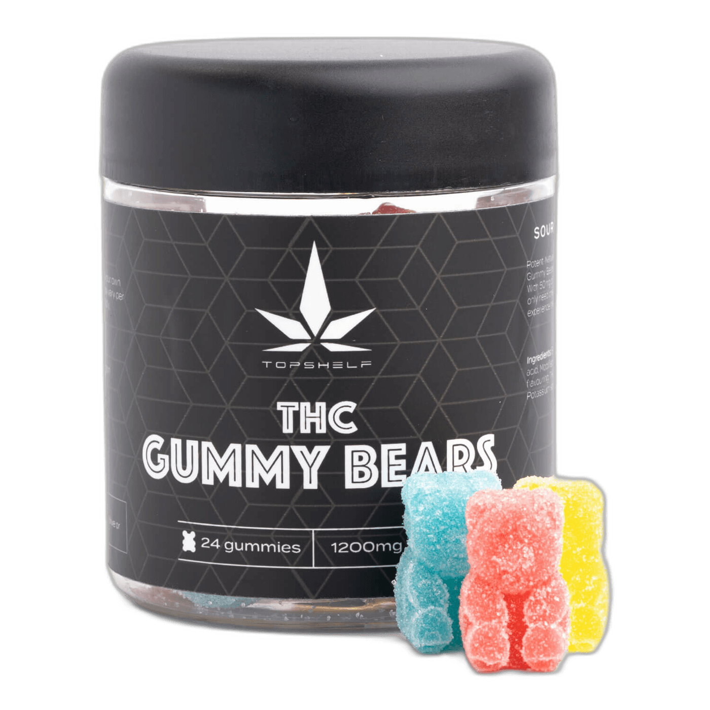 TopShelf Sour Gummy Bears 1200MG THC