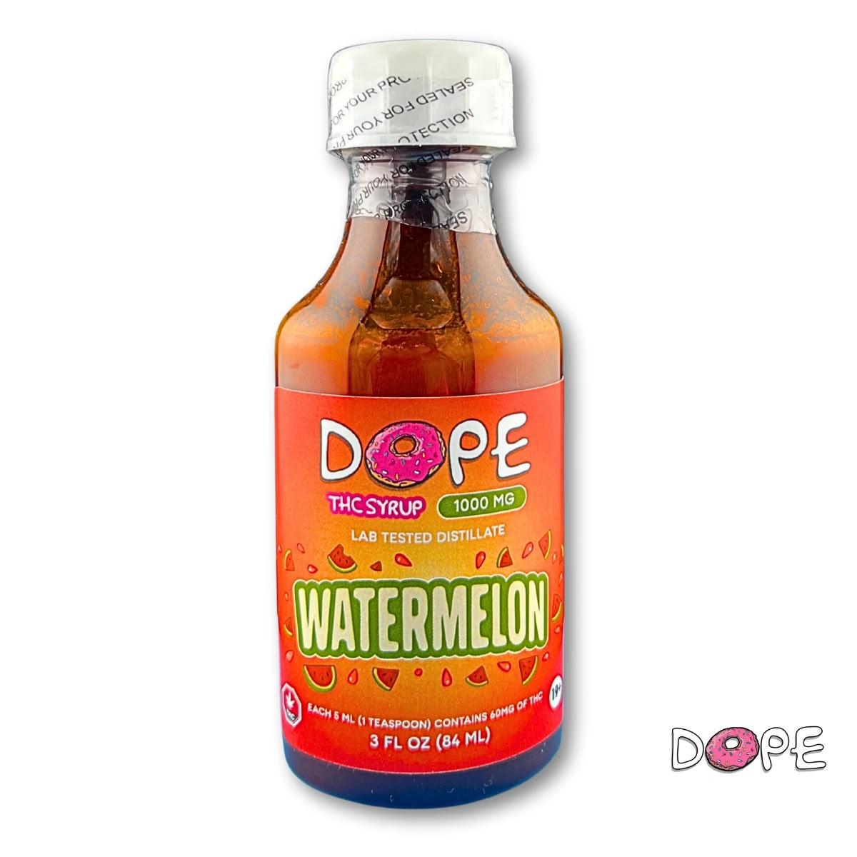 DOPE THC syrup watermelon 1000mg bottle