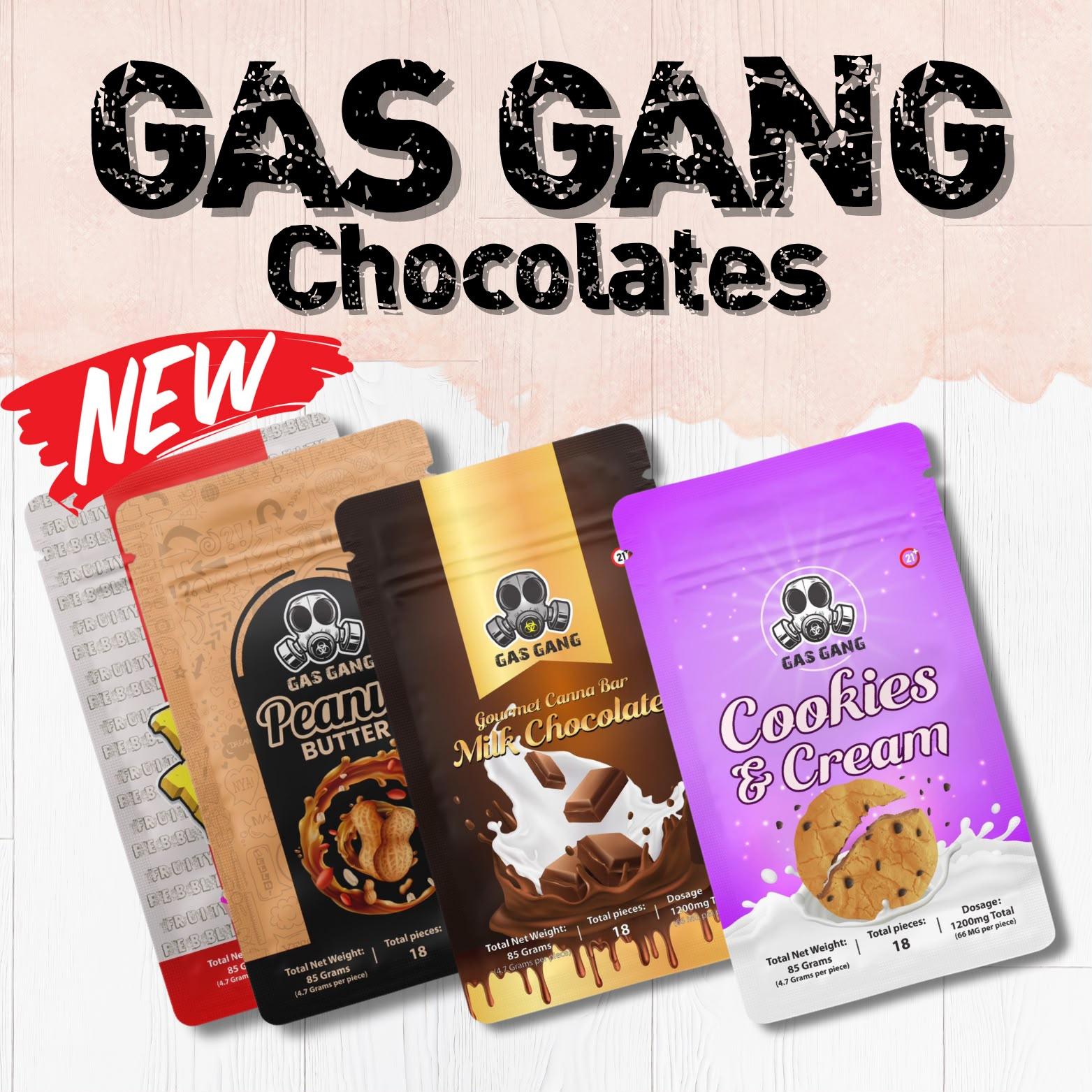 Gas Gang THC chocolate bars range