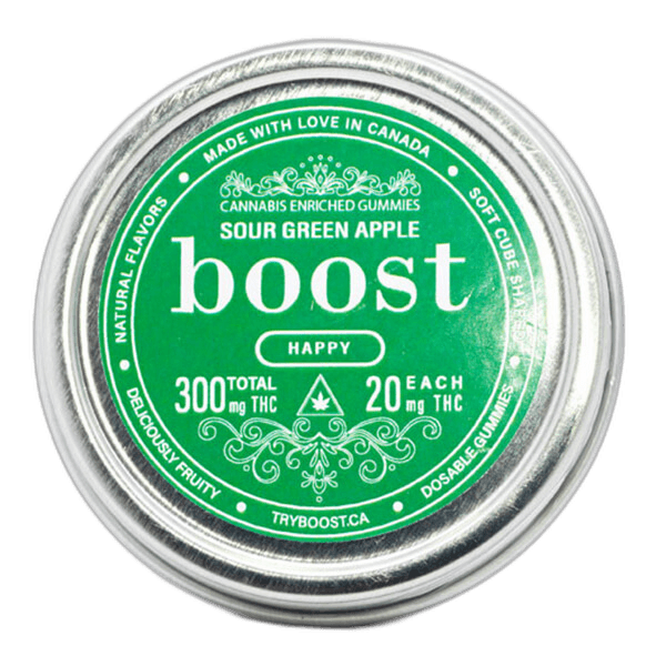 Boost Sour Green Apple Gummies 300MG THC