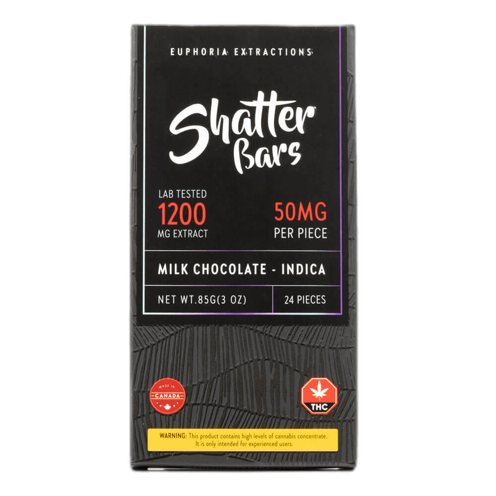 EuphoriaExtracts Shatter Bars Milk Chocolate Indica 1200MG