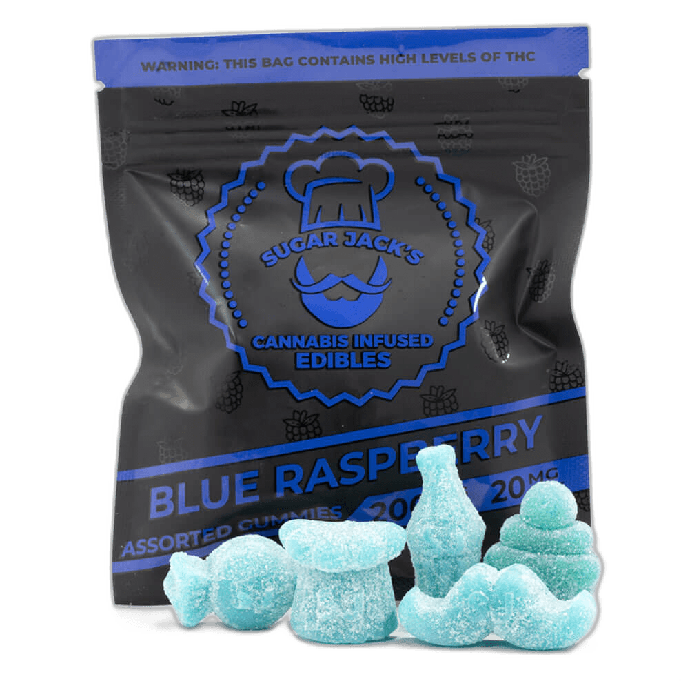 SugarJacks Assorted THC Gummies Blue Raspberry 200MG