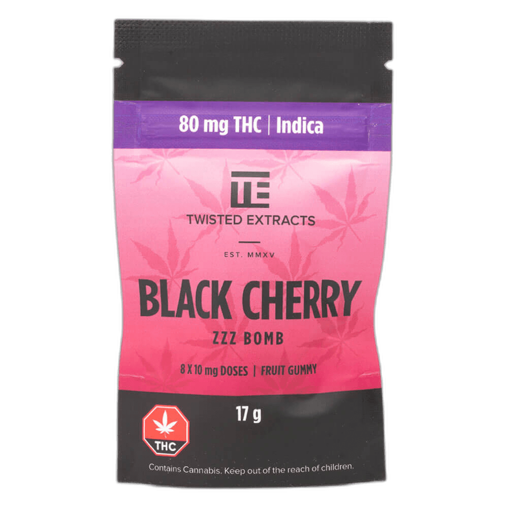 Twisted Extracts Black Cherry ZZZ Bomb THC 80MG Indica
