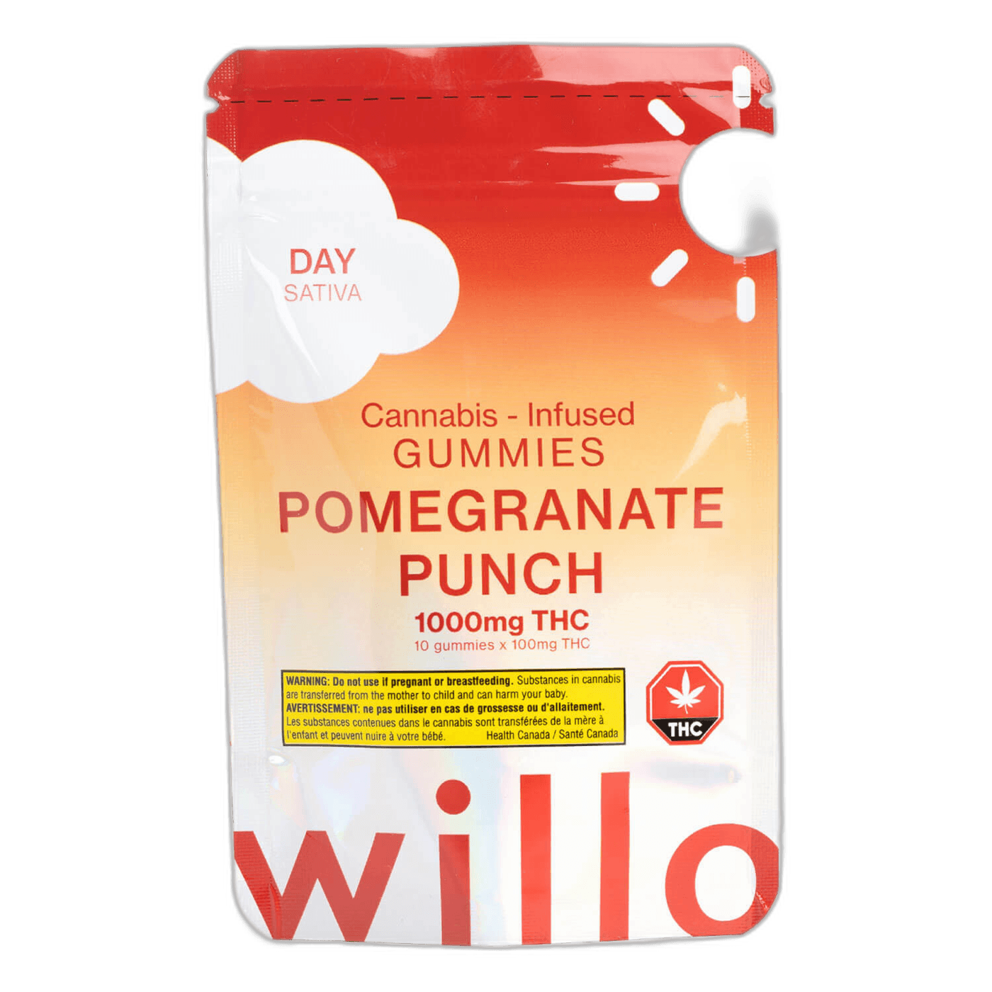 Willo 1000MG THC Gummies Pomegranate Punch