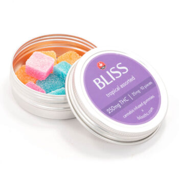 Bliss Cannabis Infused Gummies 250MG THC Tropical Assorted 2 350x350 - 250mg THC Cubes (Bliss Edibles)