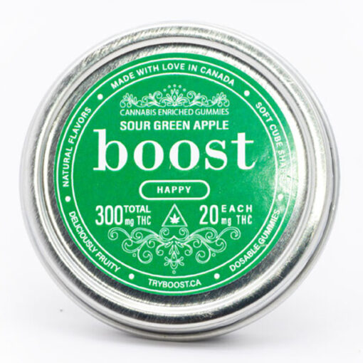 Boost Sour Green Apple Gummies 300MG THC 510x510 - 300mg THC Gummies (Boost Edible)