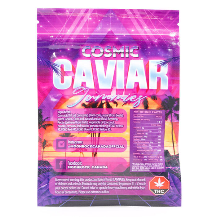CosmicCaviar Medicated Gummies 100MG Backside 700x700 - Cosmic Caviar Gummies (Moonrock Canada)
