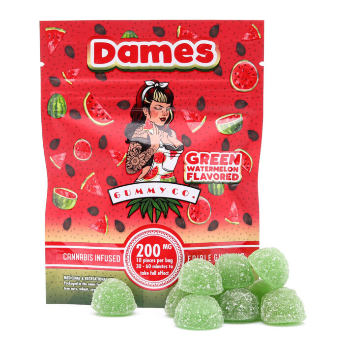 Dames 200MG THC Gummies Green Watermelon 700x700 - 200mg THC Gummies (Dames)