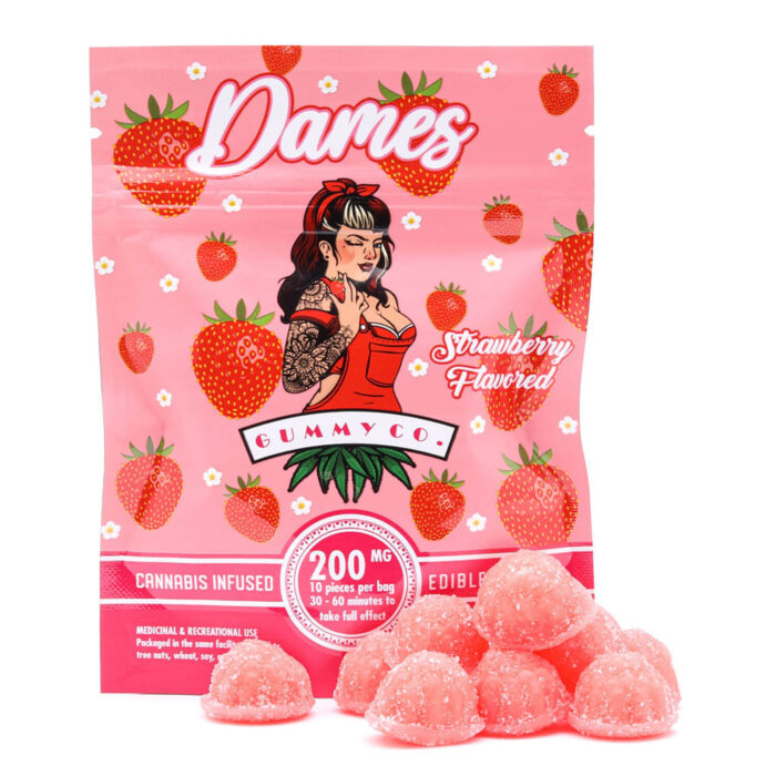 Dames 200MG THC Gummies Strawberry 700x700 - 200mg THC Gummies (Dames)