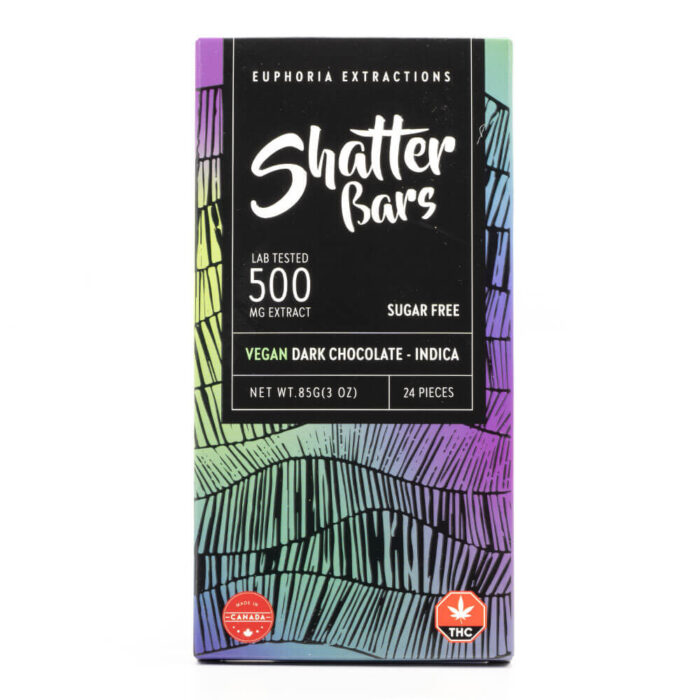 EuphoriaExtracts Shatter Bars Sugar Free Vegan Dark Chocolate Indica 500MG 700x700 - Indica Vegan Dark Chocolate Shatter Bar (Euphoria Extractions)