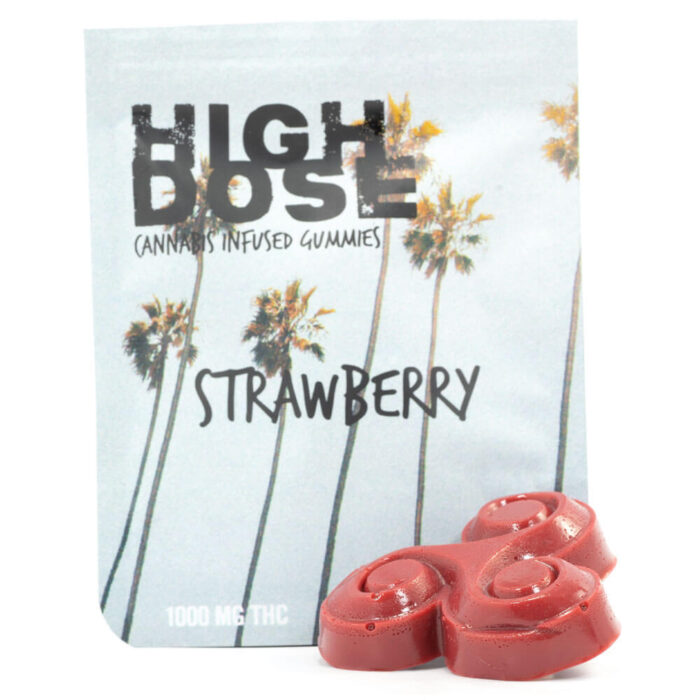 HighDose 1000MG Gummie Strawberry 700x700 - 1000mg THC Gummies (High Dose)
