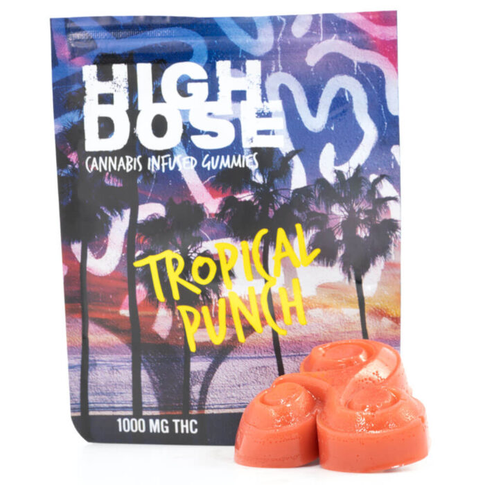 HighDose 1000MG Gummie Tropical Punch 700x700 - 1000mg THC Gummies (High Dose)