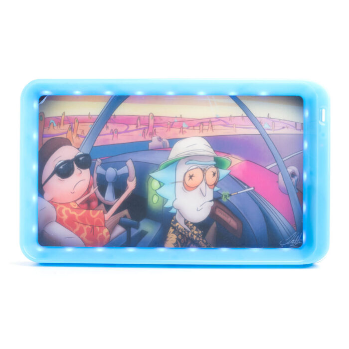 JougeXGlowTray LED Rolling Tray Rick Morty Blue 2 700x700 - LED Rolling Tray