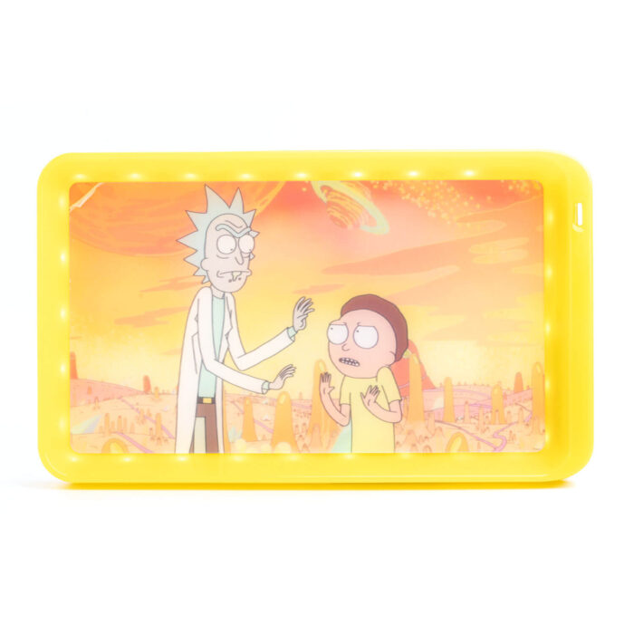 JougeXGlowTray LED Rolling Tray Rick Morty Yellow 2 700x700 - LED Rolling Tray