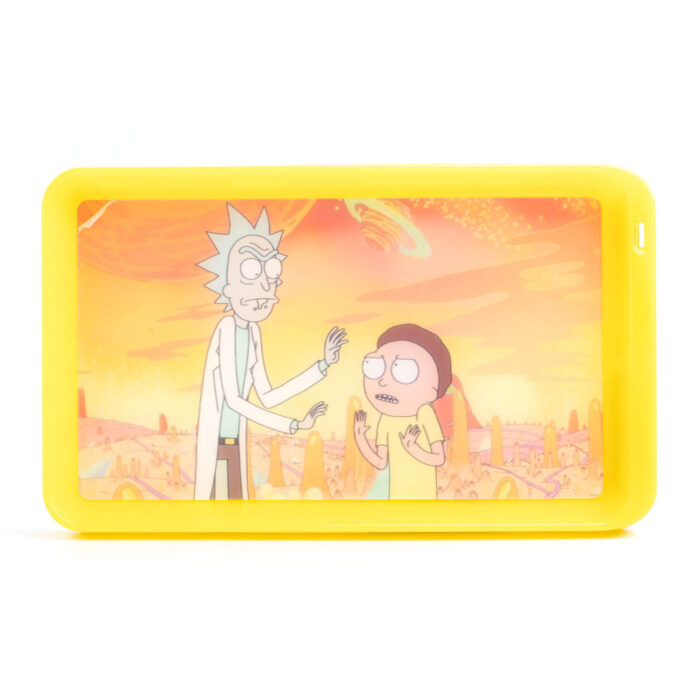 JougeXGlowTray LED Rolling Tray Rick Morty Yellow 700x700 - LED Rolling Tray