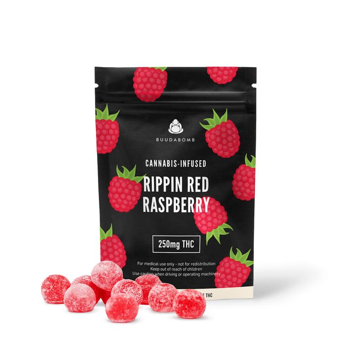 KAMIKAZI IMG RED RASPBERRY GUMMIES.JPG 129 2 - Buudabomb - 250MG THC Gummies