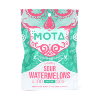 Mota sativa sour watermelon 600x600 510x510 2 350x350 - 120mg Sativa Sour Watermelon Gummies – 100mg THC / 20mg CBD (Mota)