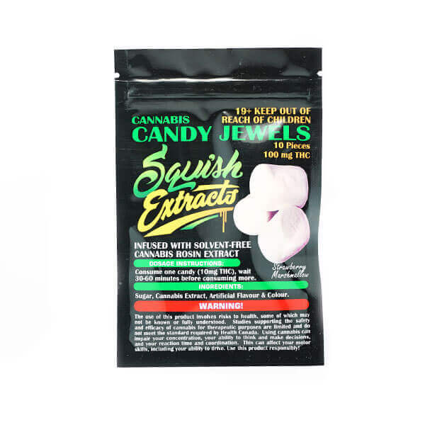 Squish Candy Jewels Strawberry Marshmellow - Candy Jewels 100mg THC (Squish Extracts)