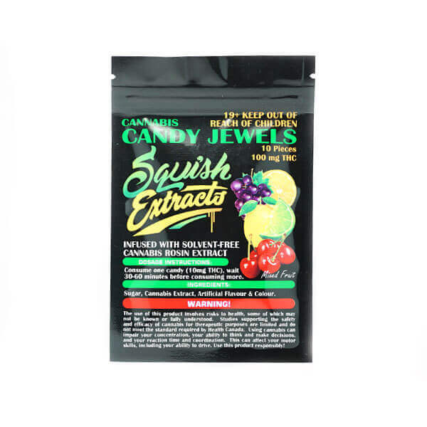 Squish Candy Jewels Fruits mélangés - Candy Jewels 100 mg THC (extraits de Squish)