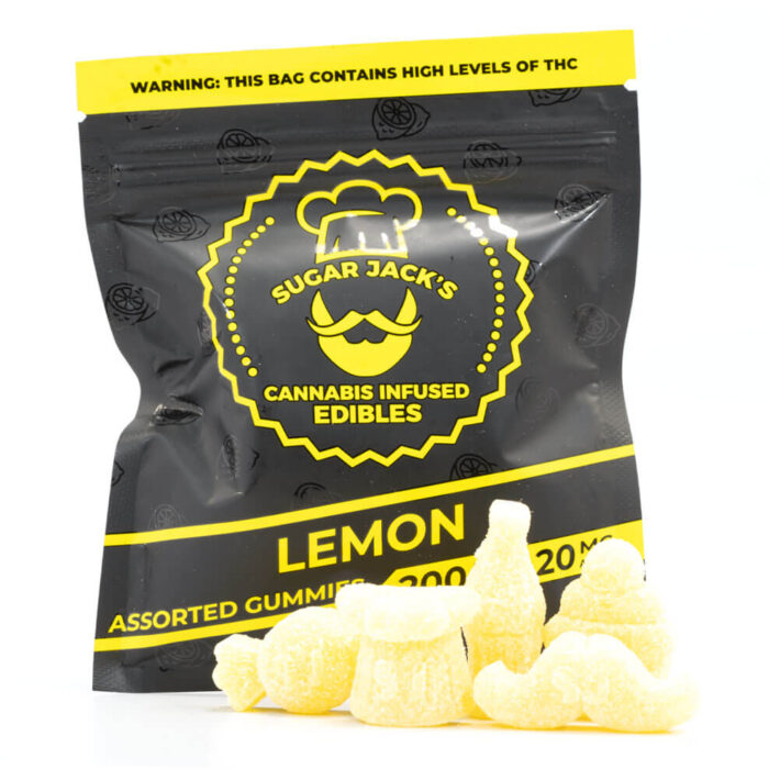 SugarJacks Assorted THC Gummies Lemon 200MG 700x700 - 200mg THC Assorted Gummies (Sugar Jack’s)