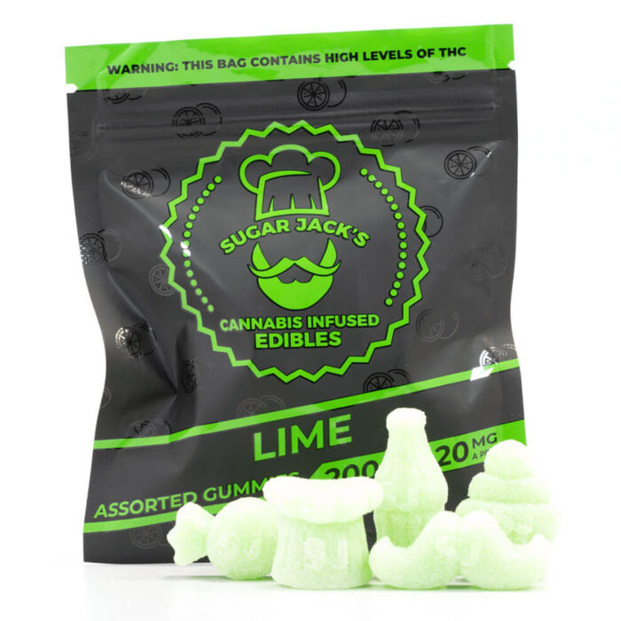 SugarJacks Assorted THC Gummies Lime 200MG 700x700 - 200mg THC Assorted Gummies (Sugar Jack’s)