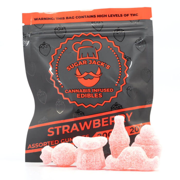 SugarJacks Assorted THC Gummies Strawberry 200MG 700x700 - 200mg THC Assorted Gummies (Sugar Jack’s)