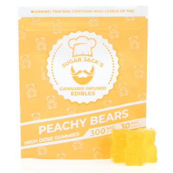 SugarJacks High Dose Peachy Bears 350x350 - 300mg THC High Dose Peachy Bears (Sugar Jack’s)