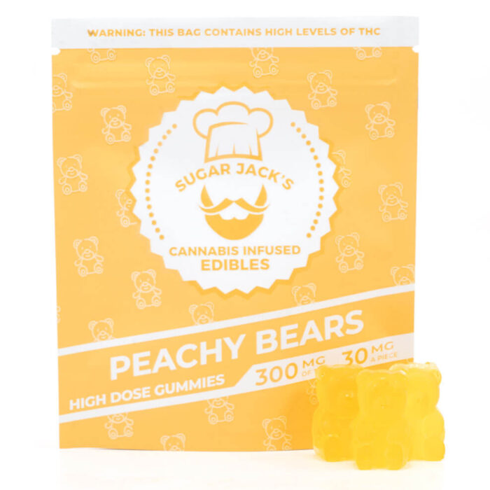 SugarJacks High Dose Peachy Bears 700x700 - 300mg THC High Dose Peachy Bears (Sugar Jack’s)
