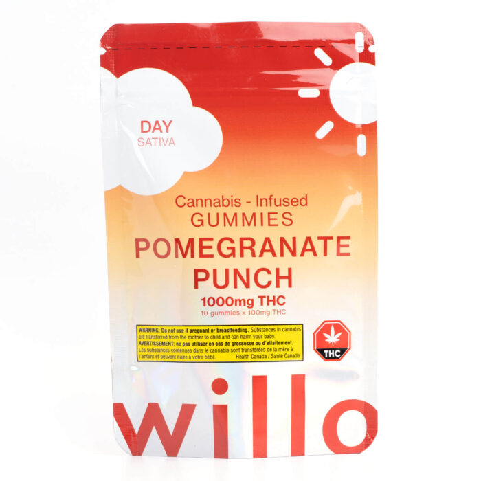 Willo 1000MG THC Gummies Pomegranate Punch 700x700 - 1000mg THC Day & Night Gummies (Willo)
