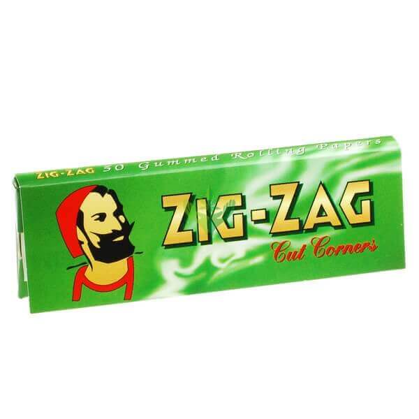 Zig Zag Green rolling paper - Zig Zag Rolling Papers - Green Cut Corners